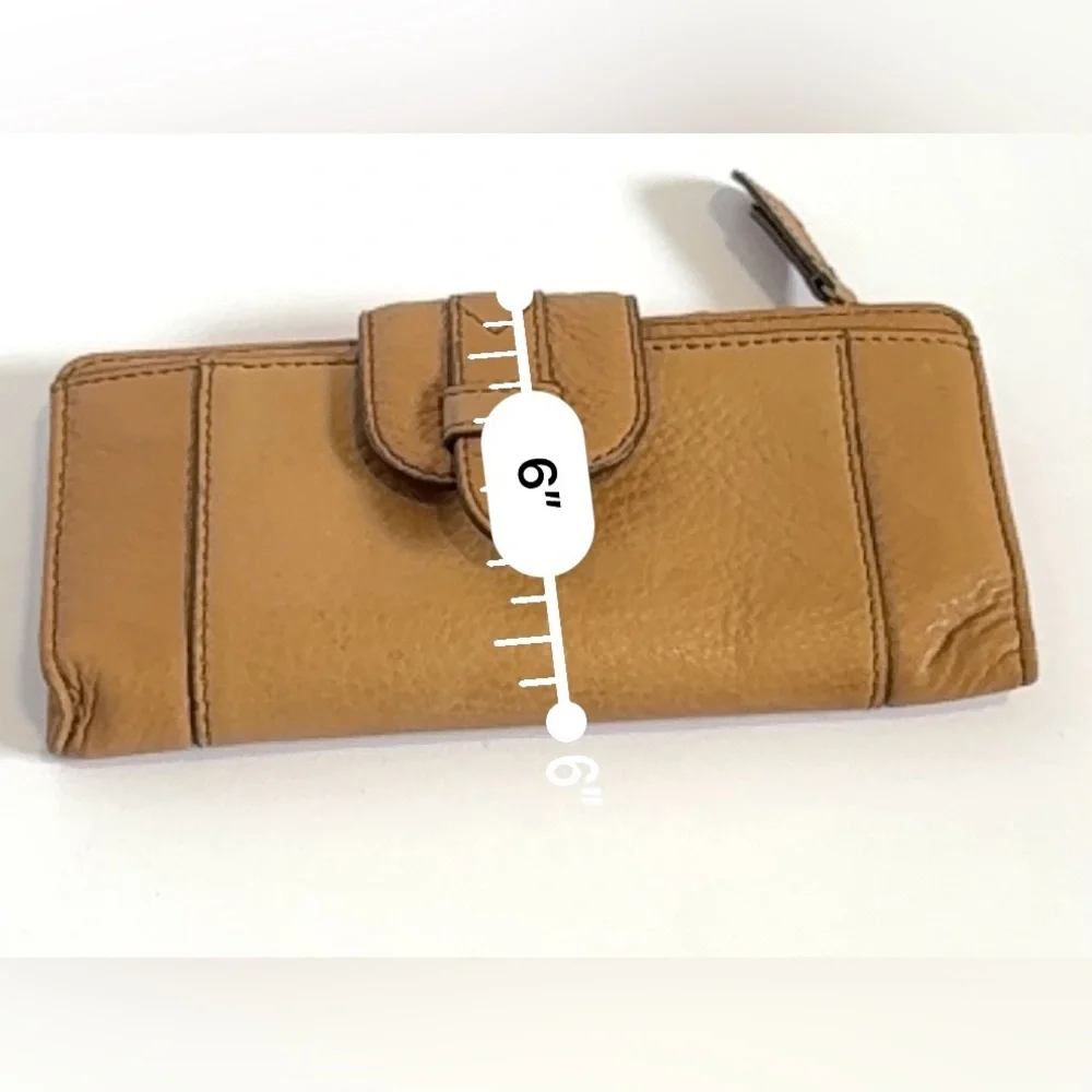Fossil Wallet Leather Women Tate Clutch Light Tan - Picture 9 of 10